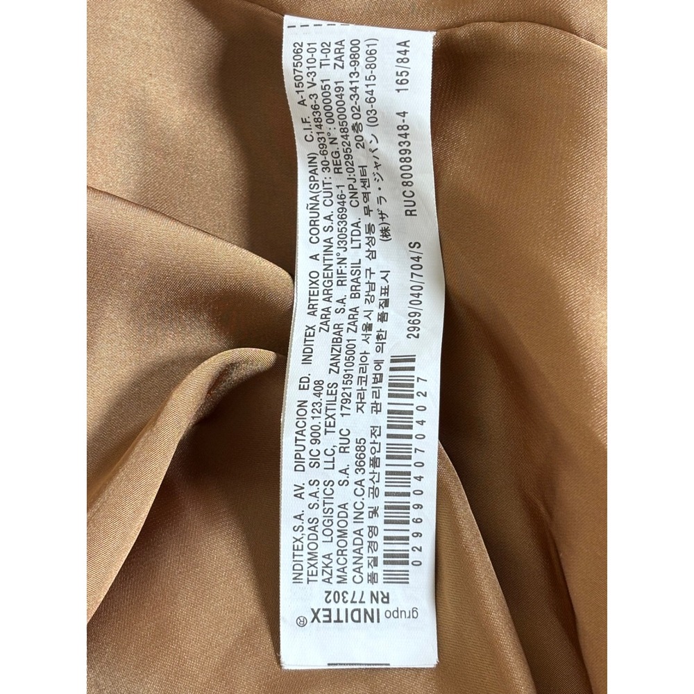 Zara Teddy Faux Shearling Jacket S 6 Camel Cropped Grandpacore Quiet Luxury - Picture 6 of 7